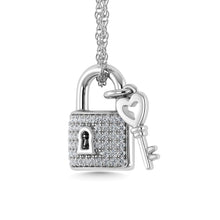 Cargar imagen en el visor de la galería, Diamond 1/20 Ct.Tw. Lock and Key Pendant in 925 Silver