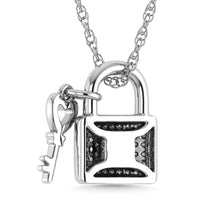 Cargar imagen en el visor de la galería, Diamond 1/20 Ct.Tw. Lock and Key Pendant in 925 Silver