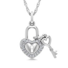 Cargar imagen en el visor de la galería, Diamond 1/20 Ct.Tw. Lock Pendant in 925 Silver