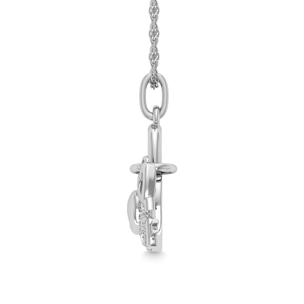 Diamond 1/20 Ct.Tw. Lock Pendant in 925 Silver