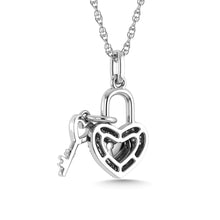 Load image into Gallery viewer, Diamond 1/20 Ct.Tw. Lock Pendant in 925 Silver