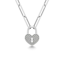 Cargar imagen en el visor de la galería, Diamond 1/10 Ct.Tw. Lock Pendant in 925 Silver