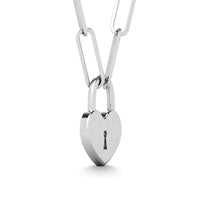 Cargar imagen en el visor de la galería, Diamond 1/10 Ct.Tw. Lock Pendant in 925 Silver