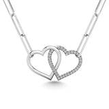 Diamond 1/20 Ct.Tw. Double Heart Pendant in 925 Silver