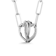 Load image into Gallery viewer, Diamond 1/20 Ct.Tw. Double Heart Pendant in 925 Silver