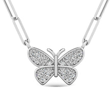 Cargar imagen en el visor de la galería, Diamond 1/10 Ct.Tw. Butterfly Pendant in 925 Silver