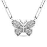 Diamond 1/10 Ct.Tw. Butterfly Pendant in 925 Silver