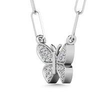 Load image into Gallery viewer, Diamond 1/10 Ct.Tw. Butterfly Pendant in 925 Silver