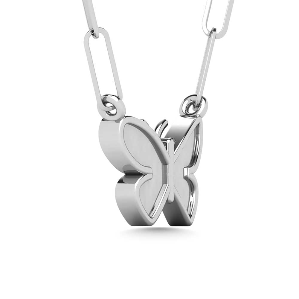 Diamond 1/10 Ct.Tw. Butterfly Pendant in 925 Silver