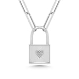 Diamond 1/50 Ct.Tw. Lock Pendant in 925 Silver