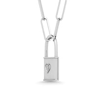 Cargar imagen en el visor de la galería, Diamond 1/50 Ct.Tw. Lock Pendant in 925 Silver