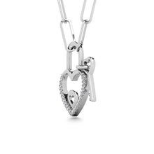 Load image into Gallery viewer, Diamond 1/20 Ct.Tw. Lock Pendant in 925 Silver