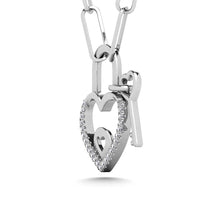 Load image into Gallery viewer, Diamond 1/20 Ct.Tw. Lock Pendant in 925 Silver