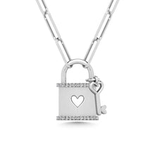 Load image into Gallery viewer, Diamond 1/20 Ct.Tw. Lock Pendant in 925 Silver