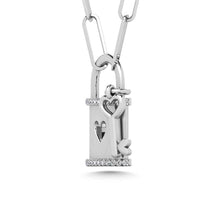 Load image into Gallery viewer, Diamond 1/20 Ct.Tw. Lock Pendant in 925 Silver