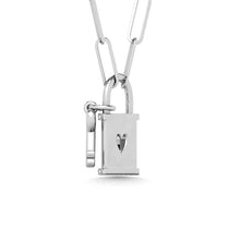 Cargar imagen en el visor de la galería, Diamond 1/20 Ct.Tw. Lock Pendant in 925 Silver