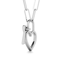 Cargar imagen en el visor de la galería, Diamond 1/20 Ct.Tw. Lock and Key Pendant in 925 Silver