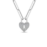 Diamond 1/8 Ct.Tw. Lock Pendant in 10K White Gold