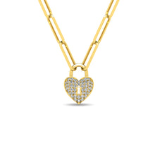 Load image into Gallery viewer, Diamond 1/8 Ct.Tw. Lock Pendant in 10K Yellow Gold