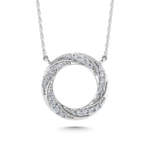 Load image into Gallery viewer, 10K White Gold Diamond 1/6 Ct.Tw. Circle Fashion Necklace