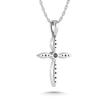 Load image into Gallery viewer, 14K White Gold Diamond 1/8 Ct.Tw. Cross Pendant