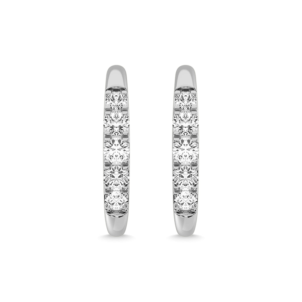 14K White Gold Diamond 1/6 Ct.Tw. Fashion Earrings