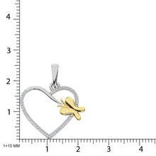 Load image into Gallery viewer, Diamond Accent Heart Pendant in Sterling Silver and 10K Yellow Gold