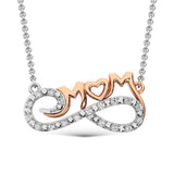 Diamond Accent MOM Pendant in Sterling Silver and 10K Yellow Gold