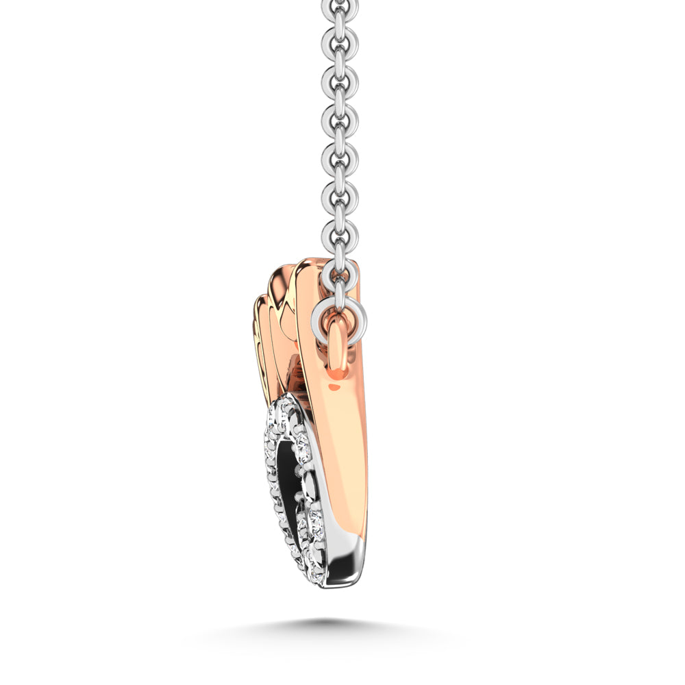 Diamond Accent MOM Pendant in Sterling Silver and 10K Yellow Gold