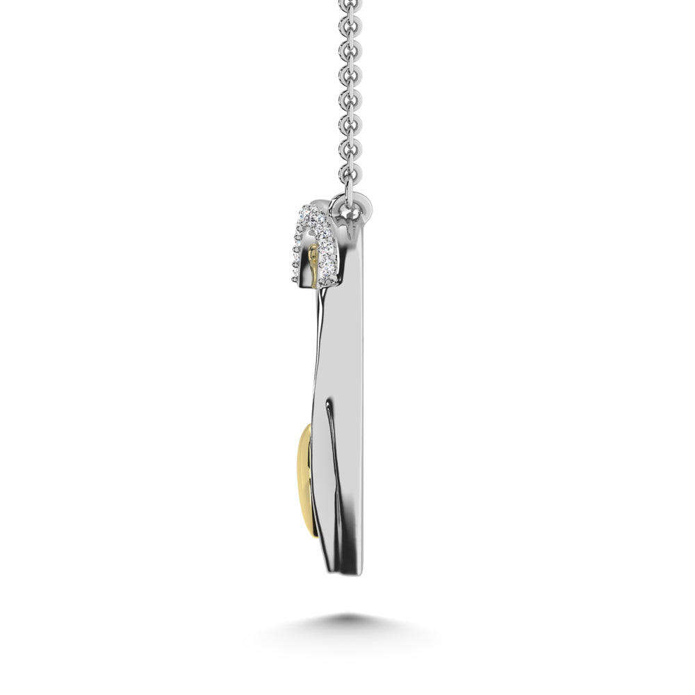 Diamond Accent Heart Pendant in Sterling Silver and 10K Yellow Gold