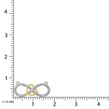 Cargar imagen en el visor de la galería, Diamond Accent Infinity and Heart Pendant in Sterling Silver and 10K Yellow Gold