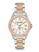 Cargar imagen en el visor de la galería, Bulova Ladies Marine Star tono rosa con esfera de diamantes 98R234