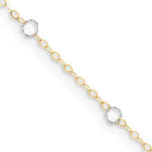 Cargar imagen en el visor de la galería, 14k Two-Tone Circle 9in Plus 1in ext  Anklet