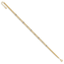 Cargar imagen en el visor de la galería, 14k Two-tone Triple Strand 9in Plus 1in ext. Anklet