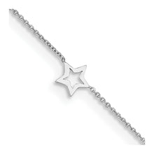 Load image into Gallery viewer, 14K White Gold Adjustable Star 9in Plus 1in ext. Anklet