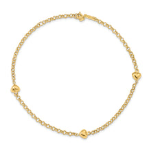 Cargar imagen en el visor de la galería, 14k Puff Heart 10in Anklet