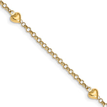 Cargar imagen en el visor de la galería, 14k Puff Heart 10in Anklet