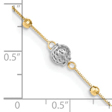 Load image into Gallery viewer, 14k Two-tone Beads 9in Plus 1in ext. Anklet