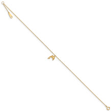 Cargar imagen en el visor de la galería, 14k Dolphin Charm 9in with 1in Extension Anklet