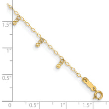 Cargar imagen en el visor de la galería, 14K Oval Chain Diamond Cut Dots 9in plus 1in Ext Anklet