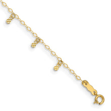 Load image into Gallery viewer, 14K Oval Chain Diamond Cut Dots 9in plus 1in Ext Anklet