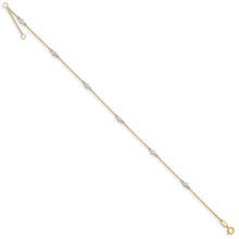 Cargar imagen en el visor de la galería, 14k Two-tone CZ 9in Plus 1in ext. Anklet