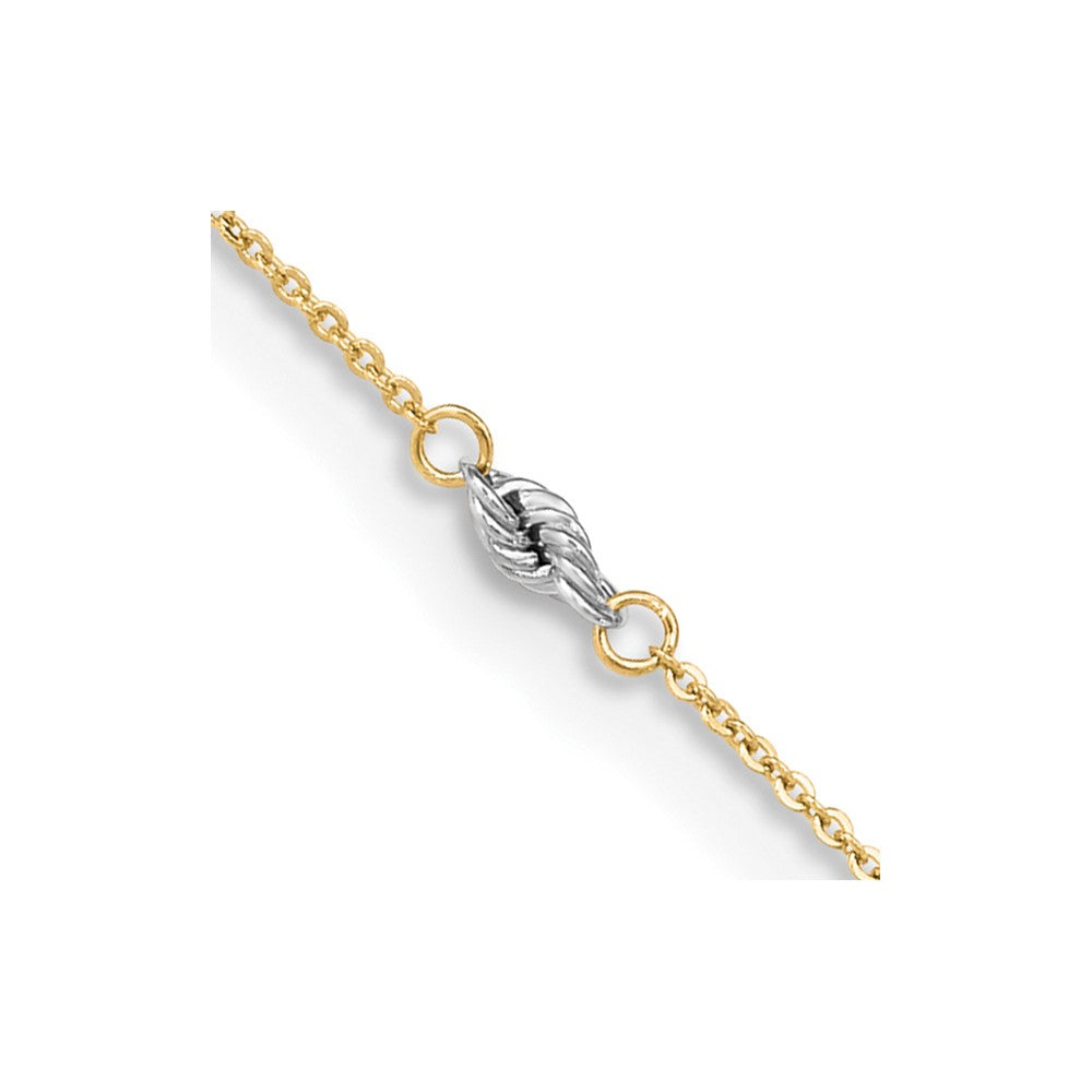 14K Two-tone Fancy 9in Plus 1in Ext Anklet