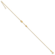 Cargar imagen en el visor de la galería, 14K Polished Arrow 9in Plus 1in ext. Anklet