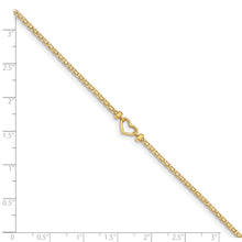 Cargar imagen en el visor de la galería, 14k Polished Open-Heart 10inch Anklet