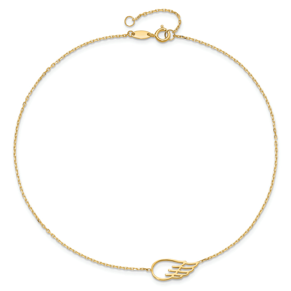 14K Wing 10in Plus 1in ext. Anklet