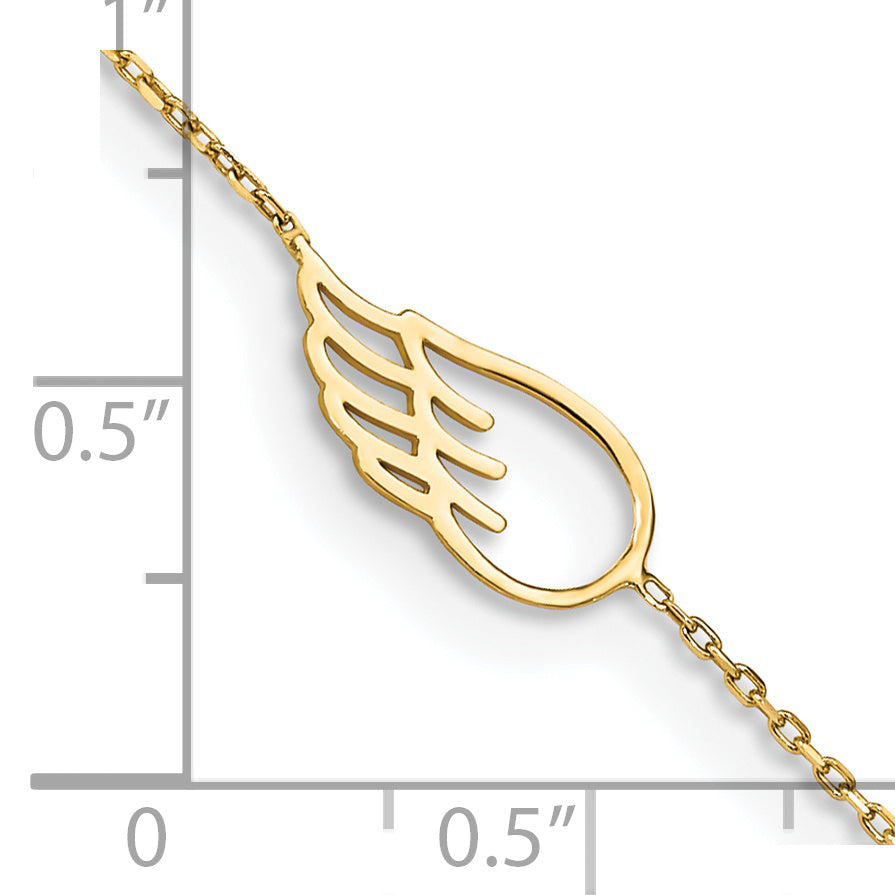 14K Wing 10in Plus 1in ext. Anklet