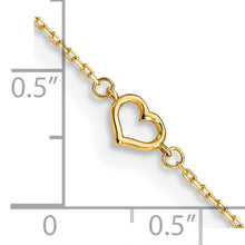 Cargar imagen en el visor de la galería, 14K Heart 10in Plus 1in ext. Anklet