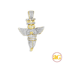 Cargar imagen en el visor de la galería, 10KY 0.50CTW DIAMOND ANGEL PENDANT WITH CROWN