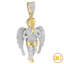 Cargar imagen en el visor de la galería, 10KY 1.30CTW DIAMOND ANGEL PENDANT WITH PRAYING